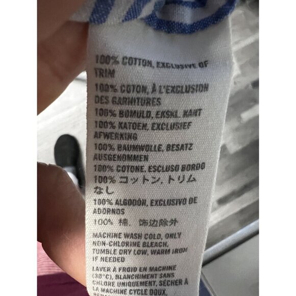 Abercrombie & Fitch Striped Short Sleeve Blouse W/ Embroidered Floral Design & T - Picture 7 of 10